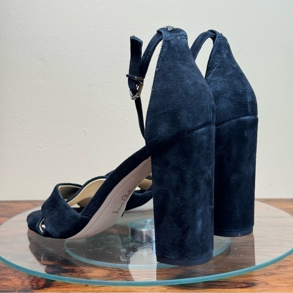 NEW Sam Edelman Yancy Suede Heel Sandals - black - Picture 12 of 16